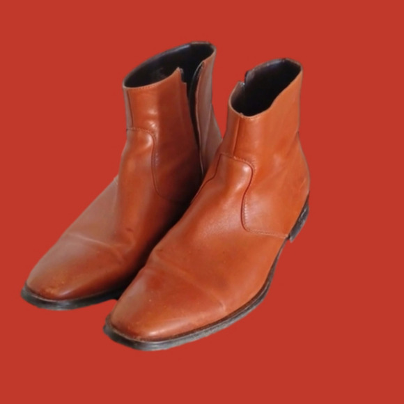 KENNETH COLE Cognac Leather Men's Boots, 11.5 - Picture 1 of 11